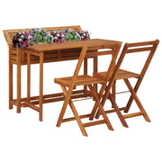 Jardinière de jardin avec 2 chaises bistro en bois d'acacia massif v8897 Vetonek