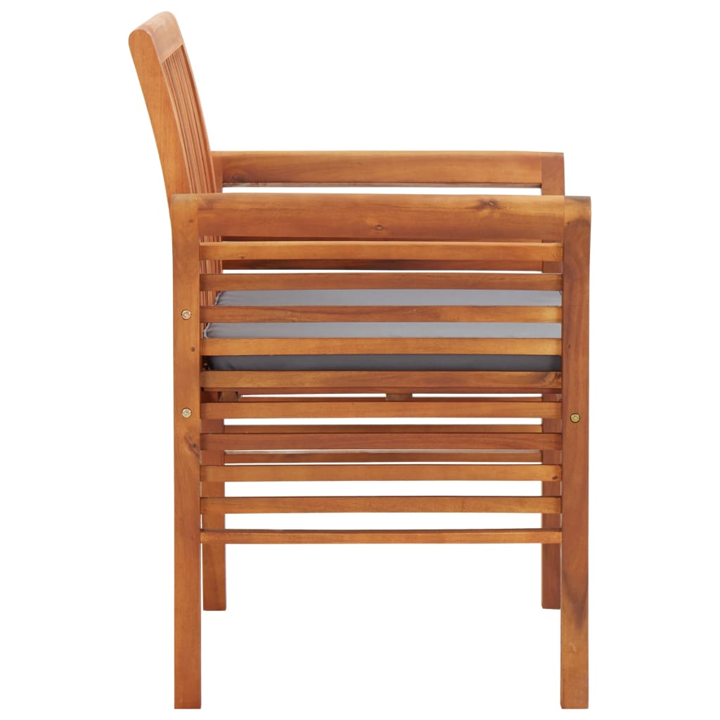 Garden dining chair with acacia solid wood cushion