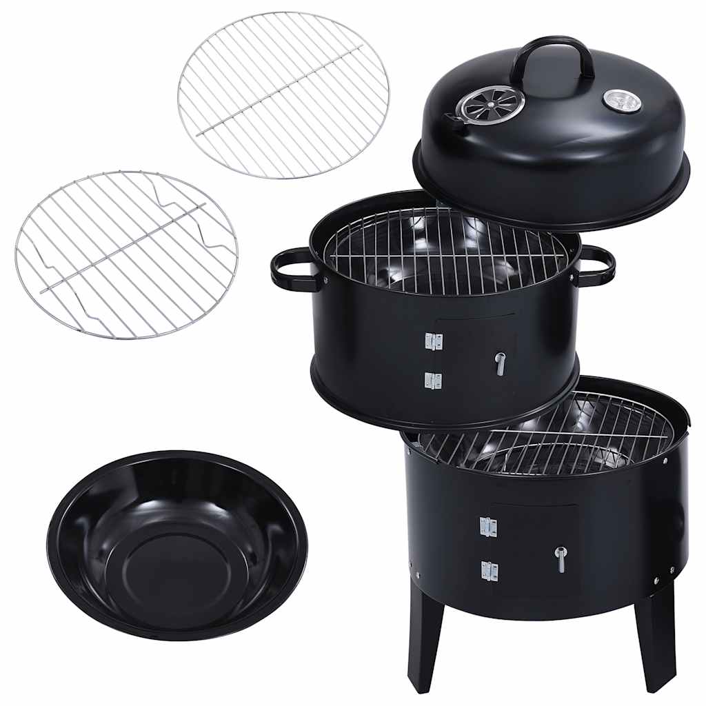 Barbacoa ahumador de carbón 3 en 1 40x80 cm v9252 Vetonek