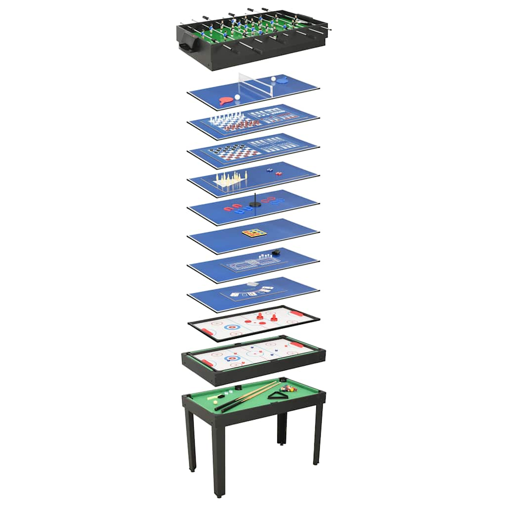 Vetonek Mesa multijuegos 15 en 1 negro 121x61x82 cm