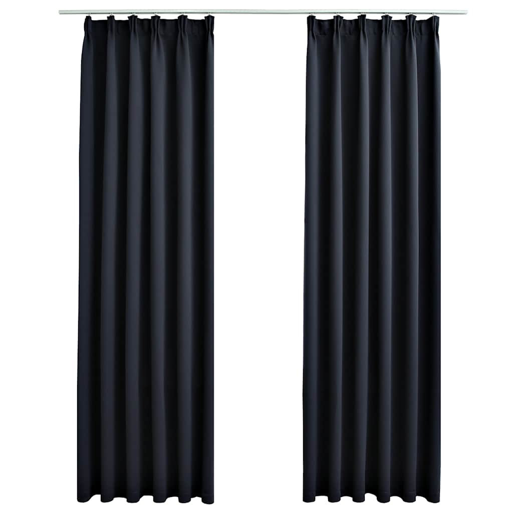 Blackout curtains with hooks 2 units anthracite gray 140x175cm v9979 Vetonek