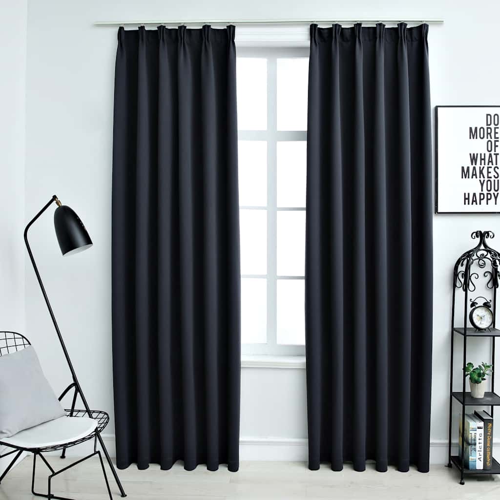 Blackout curtains with hooks 2 units anthracite gray 140x175cm v9979 Vetonek