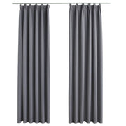 Blackout curtains with hooks 2 units gray 140x175 cm v0050 Vetonek