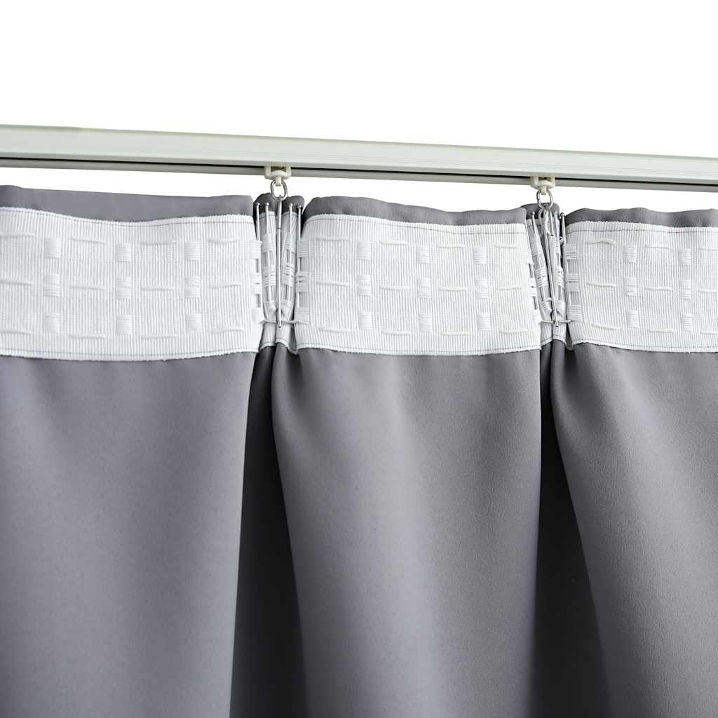 Blackout curtains with hooks 2 units gray 140x175 cm v0050 Vetonek