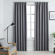 Blackout curtains with hooks 2 units gray 140x175 cm v0050 Vetonek