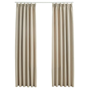 Blackout curtains with hooks 2 units beige 140x245 cm v0234 Vetonek