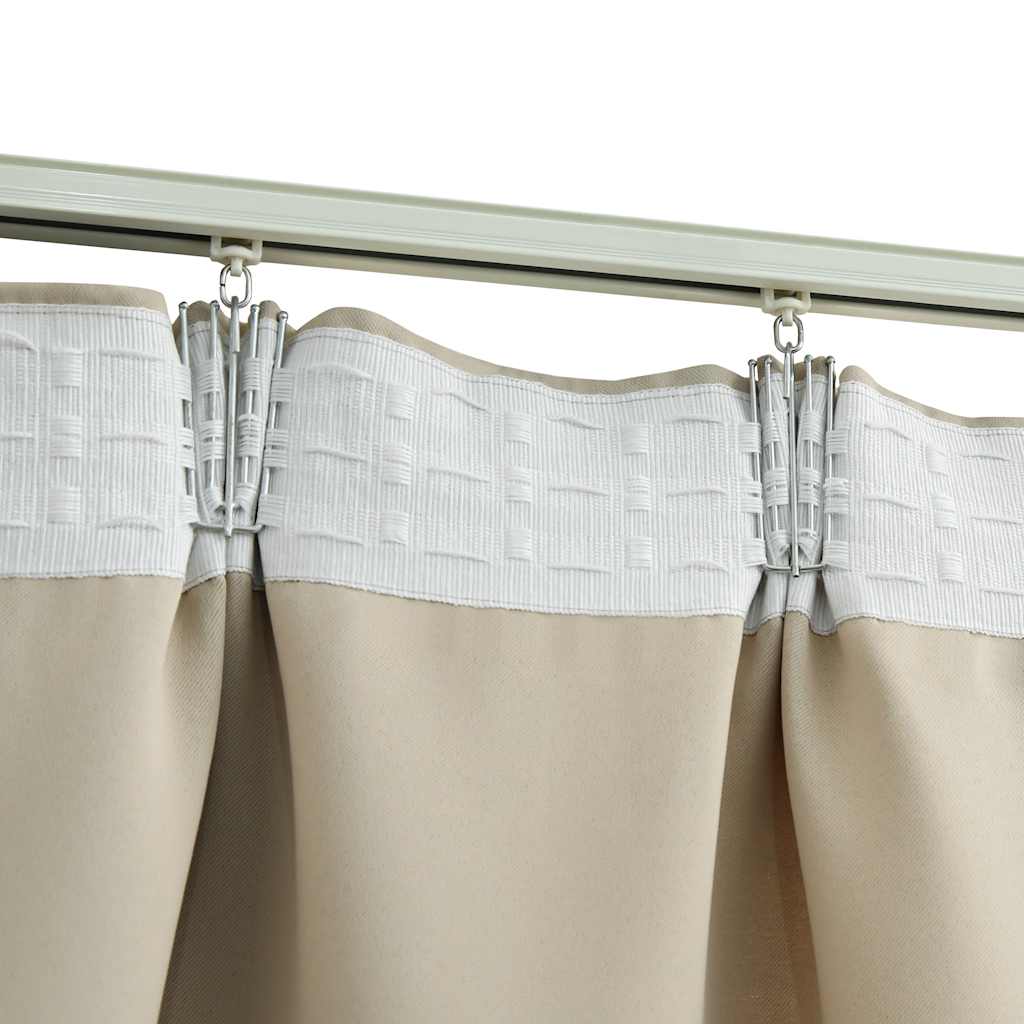 Blackout curtains with hooks 2 units beige 140x245 cm v0234 - Vetonek