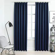 Blackout curtains with hooks 2 units blue 140x245 cm v0319 Vetonek