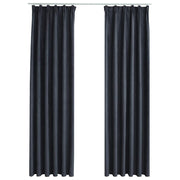 Blackout curtains with hooks 2 units anthracite gray 140x175cm v0364 Vetonek