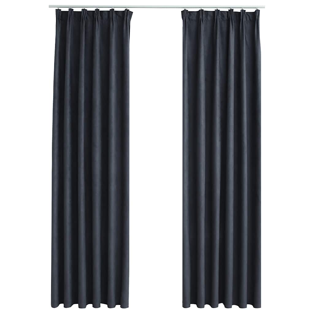 Blackout curtains with hooks 2 units anthracite gray 140x175cm v0364 Vetonek