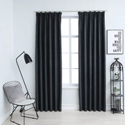 Blackout curtains with hooks 2 units anthracite gray 140x175cm v0364 Vetonek