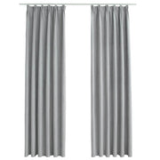 Blackout curtains with hooks 2 units gray 140x245 cm v0449 Vetonek
