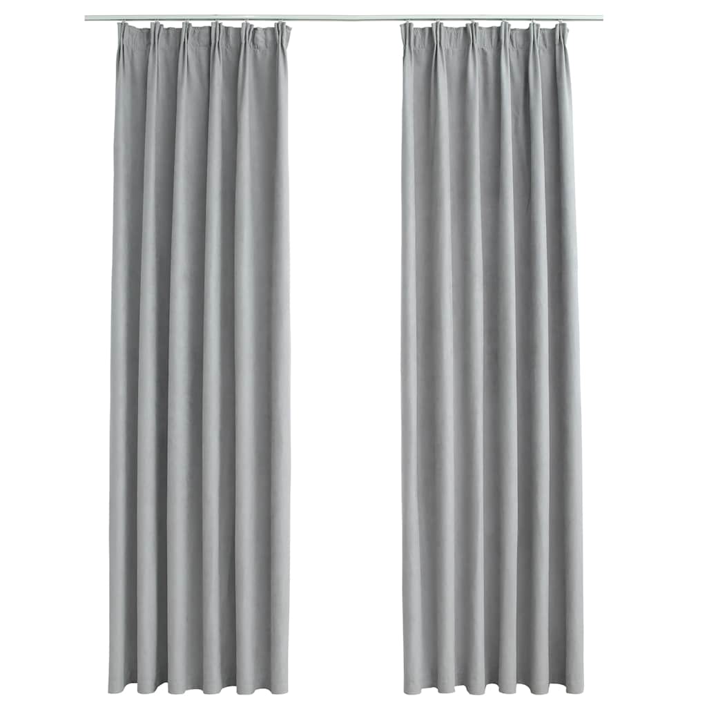 Blackout curtains with hooks 2 units gray 140x245 cm v0449 Vetonek