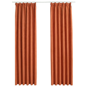 Vetonek Blackout Curtains with Hooks 2 Units Rust Color 140x245 cm