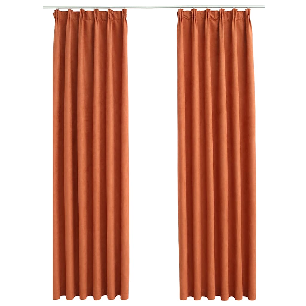 Vetonek Blackout Curtains with Hooks 2 Units Rust Color 140x245 cm