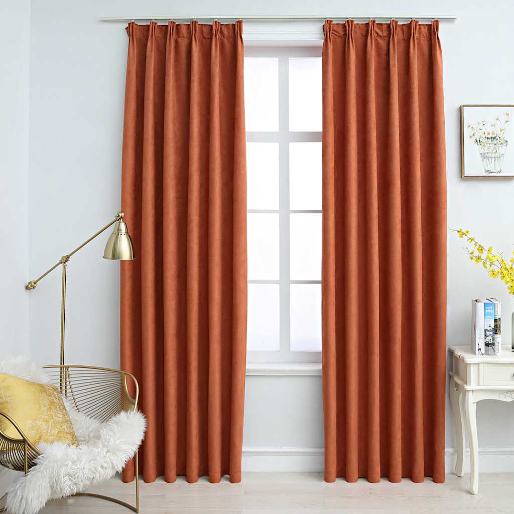 Blackout curtains with hooks 2 units rust color 140x245 cm v0500 Vetonek