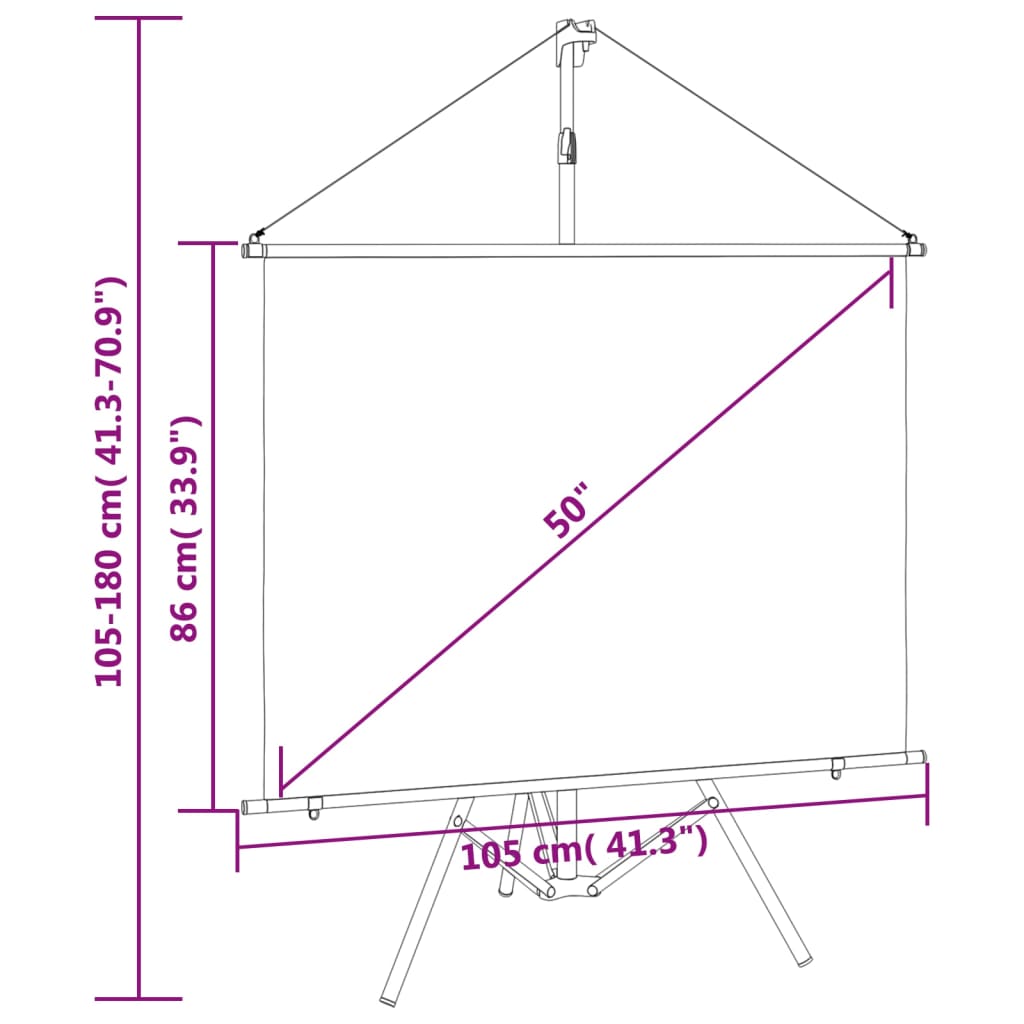 Tela de projeção com 50 "4: 3 tripé