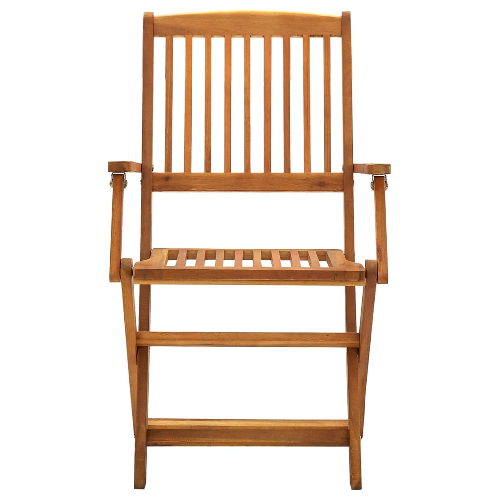 Folding garden chairs 4 units solid wood of acacia