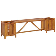 Vetonek Banc de jardin avec 2 jardinières en acacia massif 150x30x40 cm