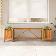 Banc de jardin avec 2 jardinières en acacia massif 150x30x40 cm - Vetonek