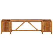 Banc de jardin avec 2 jardinières en acacia massif 150x30x40 cm - Vetonek