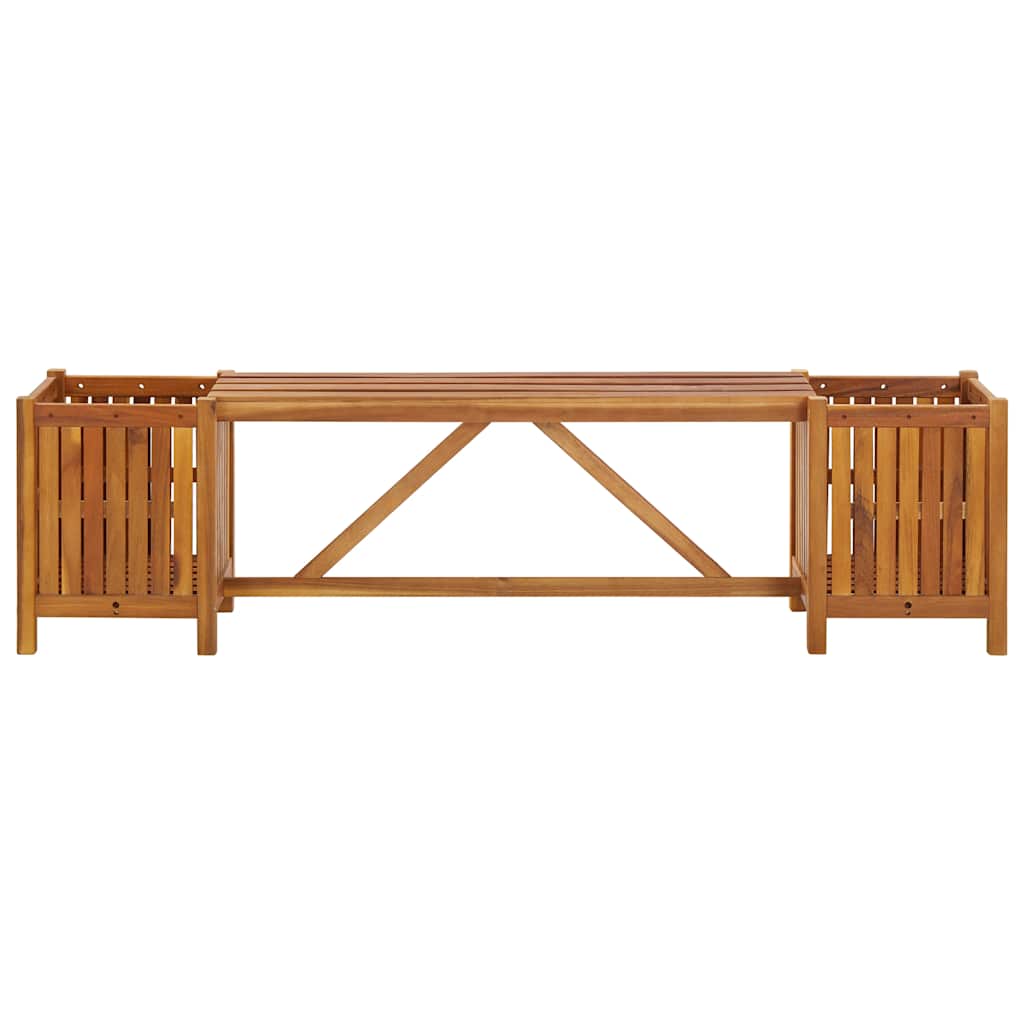 Banc de jardin avec 2 jardinières en acacia massif 150x30x40 cm - Vetonek