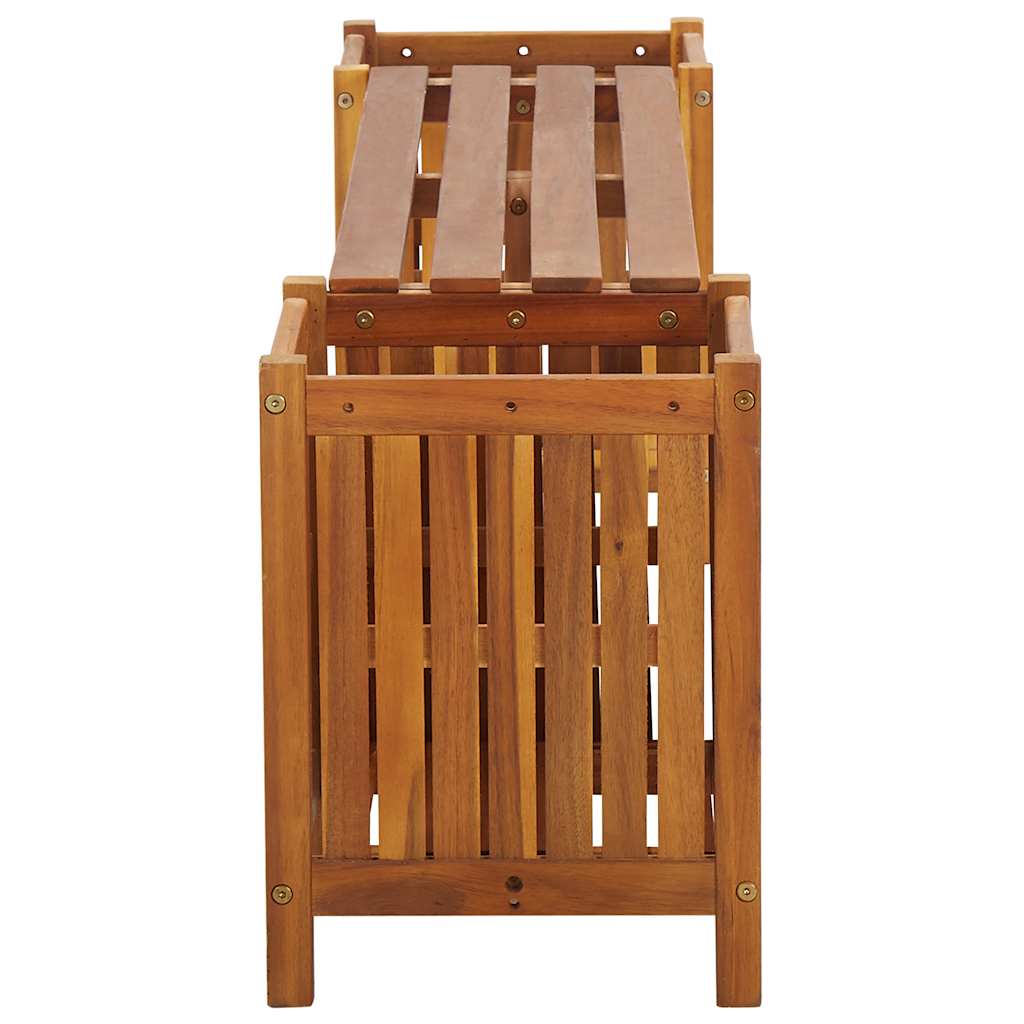Banc de jardin avec 2 jardinières en acacia massif 150x30x40 cm - Vetonek