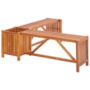 Banc de jardin avec 2 jardinières en acacia massif 117x117x40 cm - Vetonek