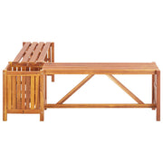 Banc de jardin avec 2 jardinières en acacia massif 117x117x40 cm - Vetonek