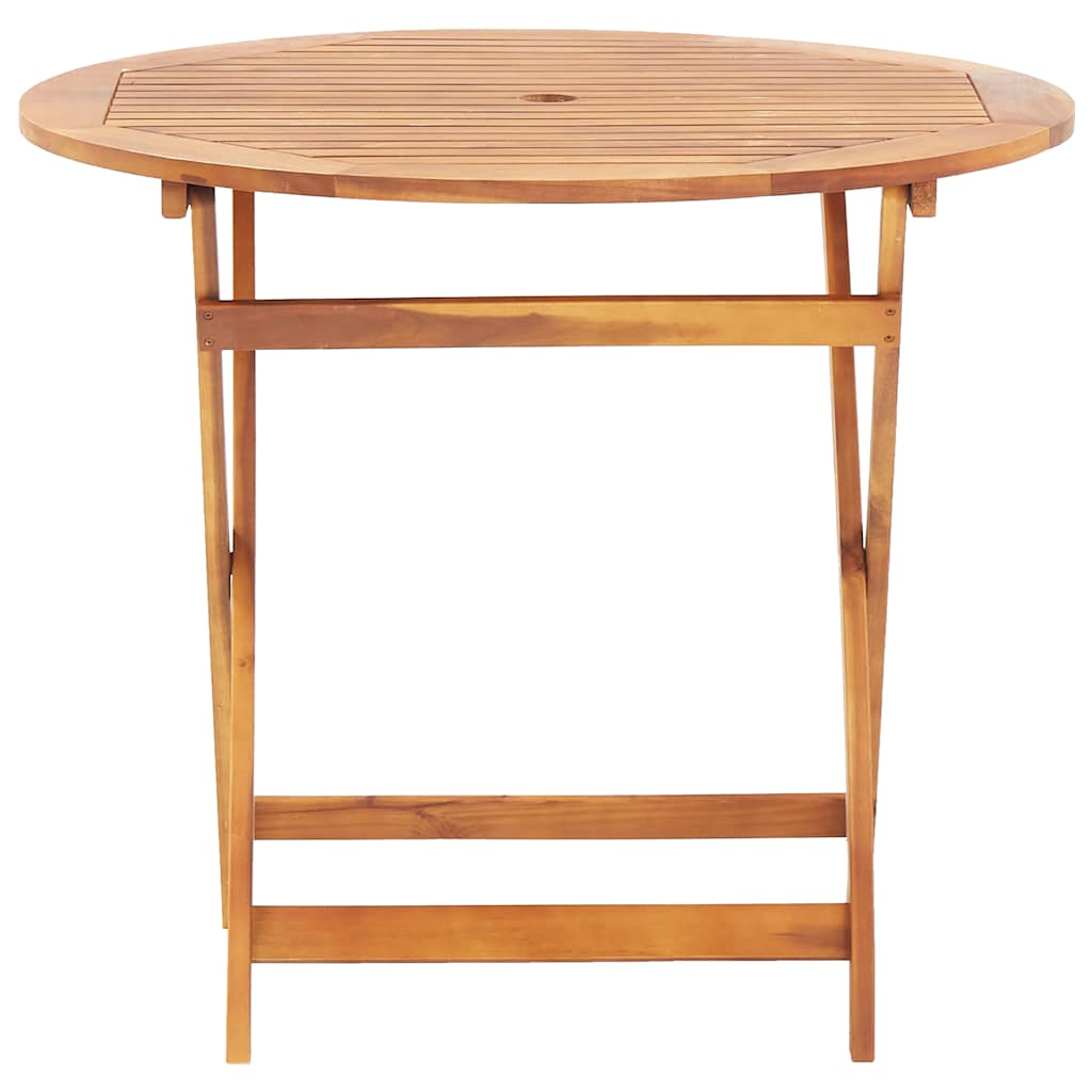 Folding table of solid wooden garden 90x75 cm