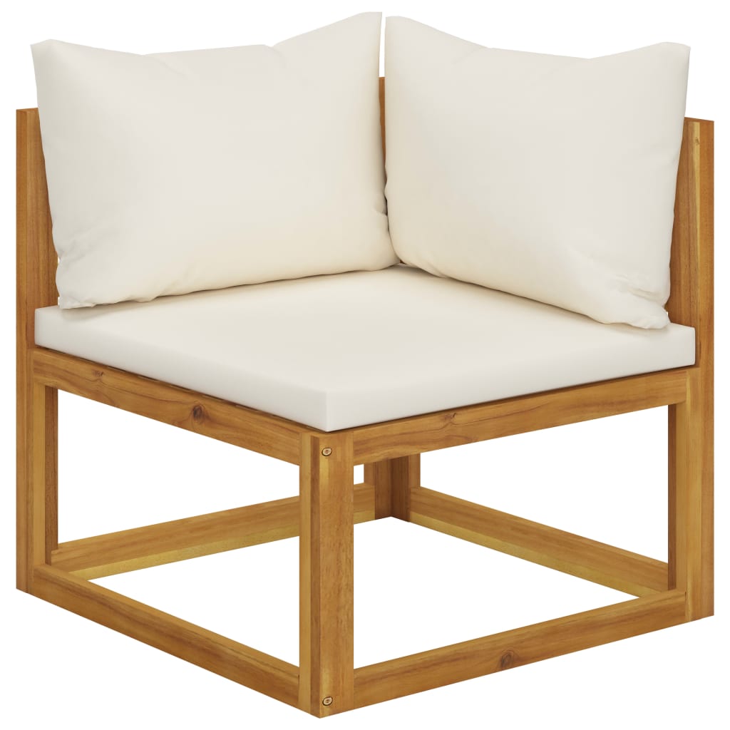 Game garden furniture and cushions 6 pieces solid wood acacia