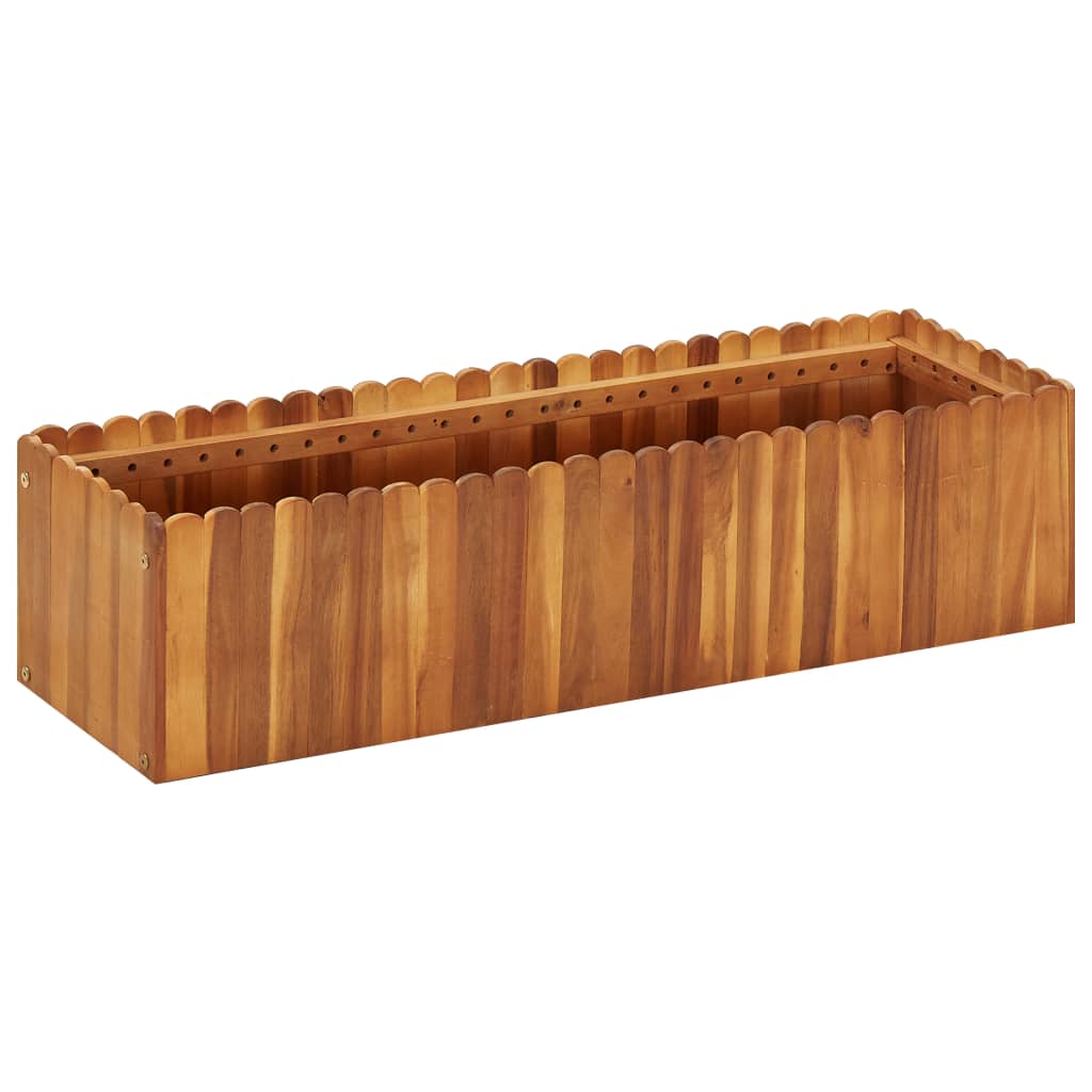 Parterre de fleurs en bois d'acacia massif 100x30x25 cm v2863 Vetonek