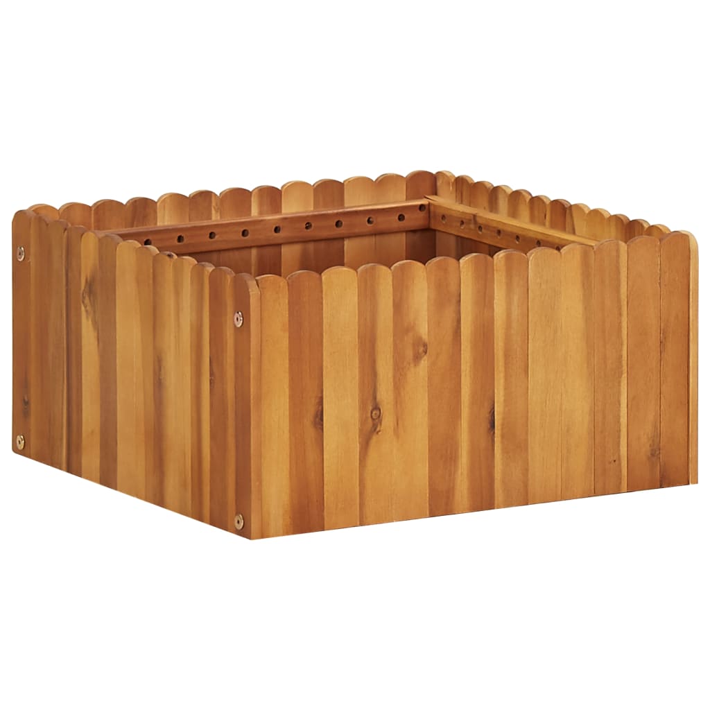 Parterre de fleurs en bois d'acacia massif 50x50x25 cm v2894 Vetonek
