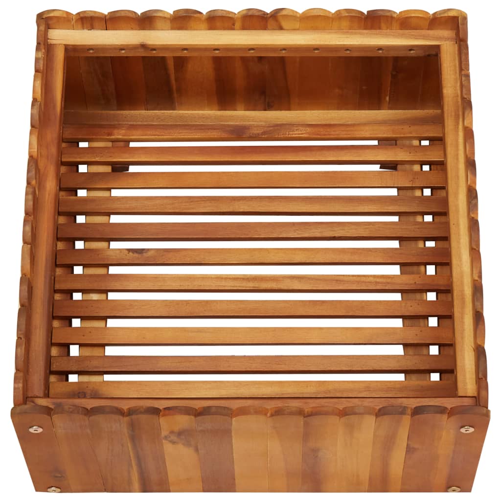 Jardinière en bois d'acacia massif 50x50x25 cm - Vetonek