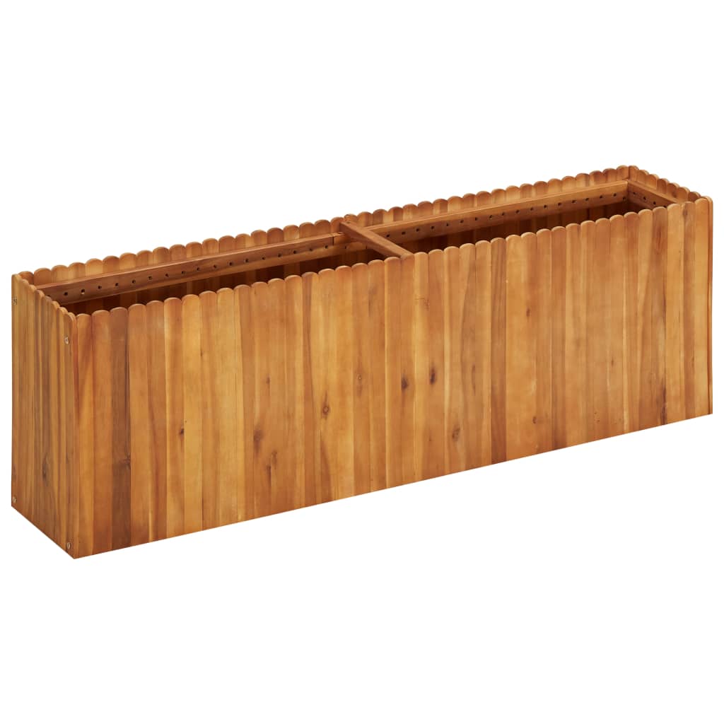 Vetonek jardinera de madera maciza de acacia 150x30x50 cm