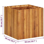 Jardinière en bois d'acacia massif 50x50x50 cm - Vetonek