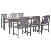 Set de comedor de jardín 7 piezas madera maciza de acacia gris V3105 Vetonek