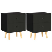 Tables de chevet 2 unités en bois de pin noir massif 40x30x50cm v3334 Vetonek