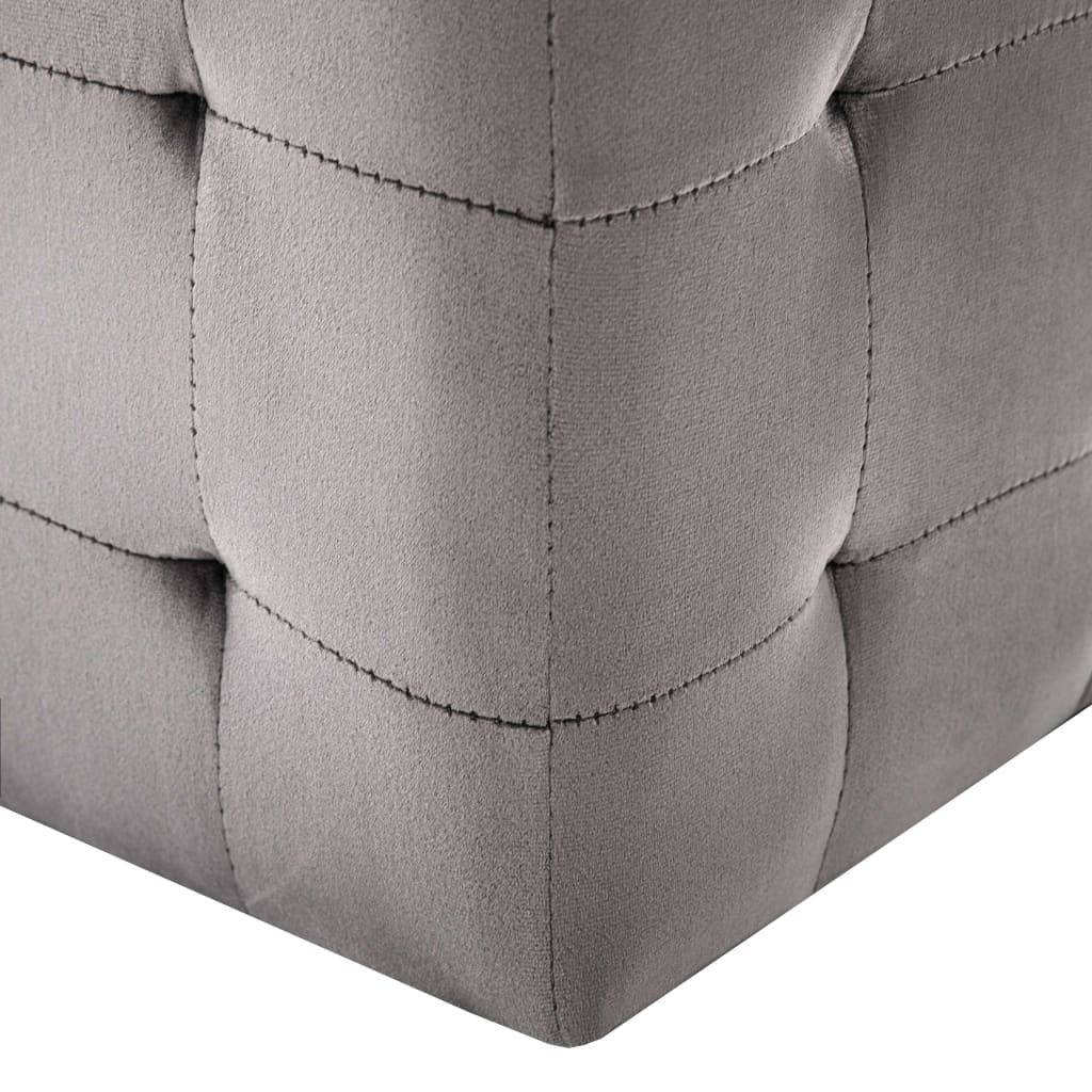 Puf 2 unidades terciopelo gris 30x30x30 cm vidaXL