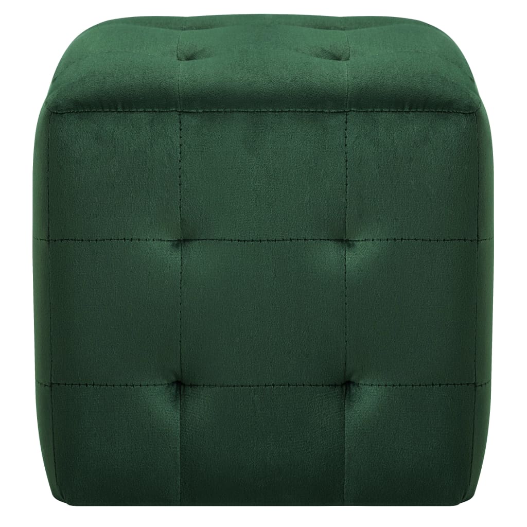 Puf 2 unidades terciopelo verde 30x30x30 cm vidaXL