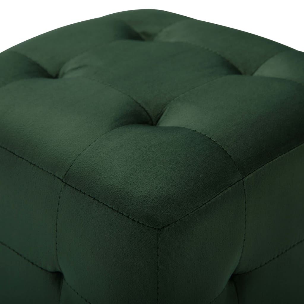 Puf 2 unidades terciopelo verde 30x30x30 cm vidaXL