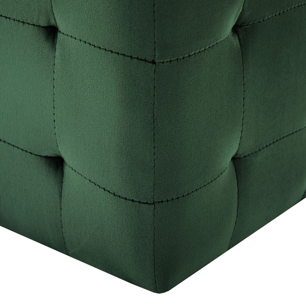 Puf 2 unidades terciopelo verde 30x30x30 cm vidaXL