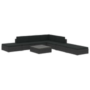 Set de sofás de jardín 8 piezas y cojines ratán sintético negro V4676 Vetonek