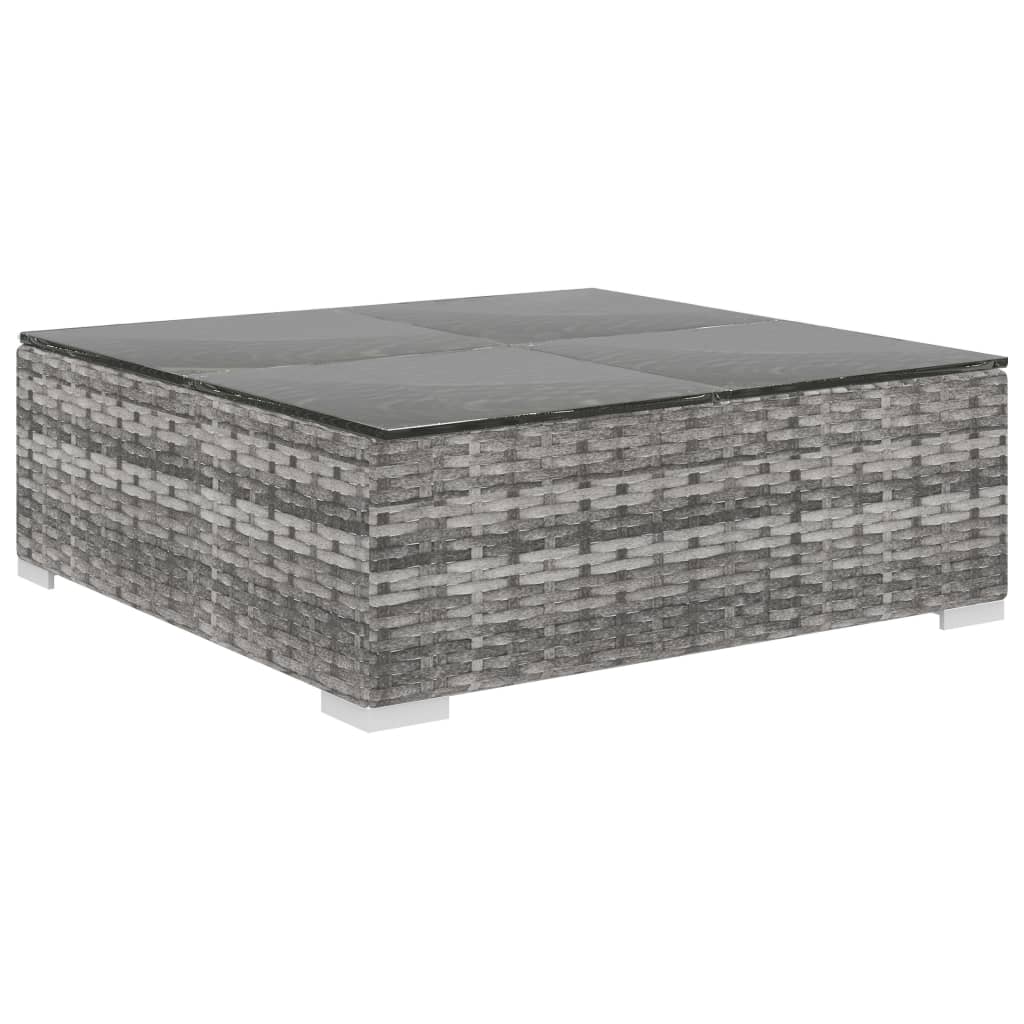 Set de muebles de jardín 9 pzas y cojines ratán sintético gris vidaXL