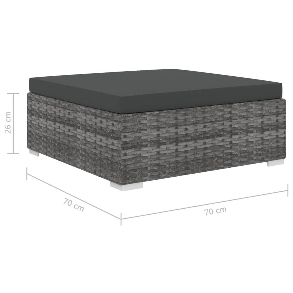 Set de muebles de jardín 9 pzas y cojines ratán sintético gris vidaXL