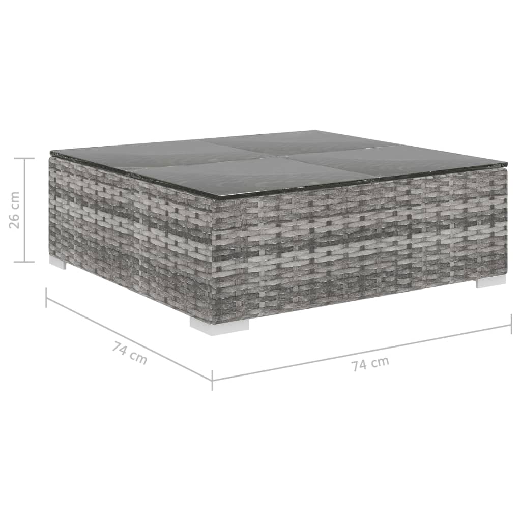 Set de muebles de jardín 9 pzas y cojines ratán sintético gris vidaXL