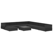 Set de muebles de jardín 9 pzas y cojines ratán sintético negro v4959 - Vetonek