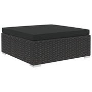 Set de muebles de jardín 9 pzas y cojines ratán sintético negro v4959 - Vetonek
