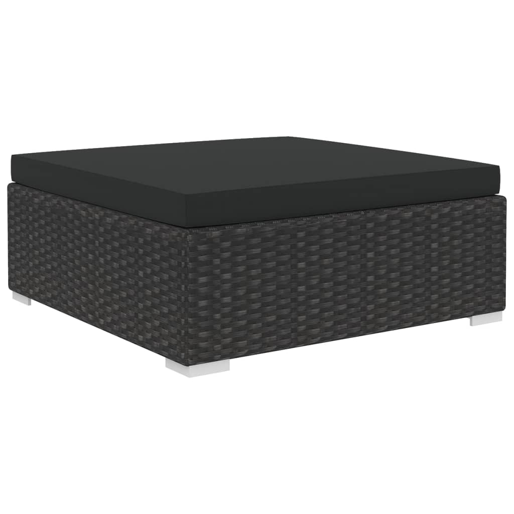 Set de muebles de jardín 9 pzas y cojines ratán sintético negro v4959 - Vetonek