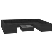 Set de muebles de jardín 9 pzas y cojines ratán sintético negro V5055 Vetonek